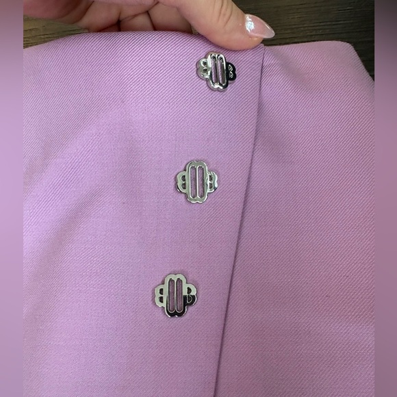 MAJE Lilac Mini Skirt Skort with Silver Button Detail NWT XS & built in shorts - Picture 8 of 14
